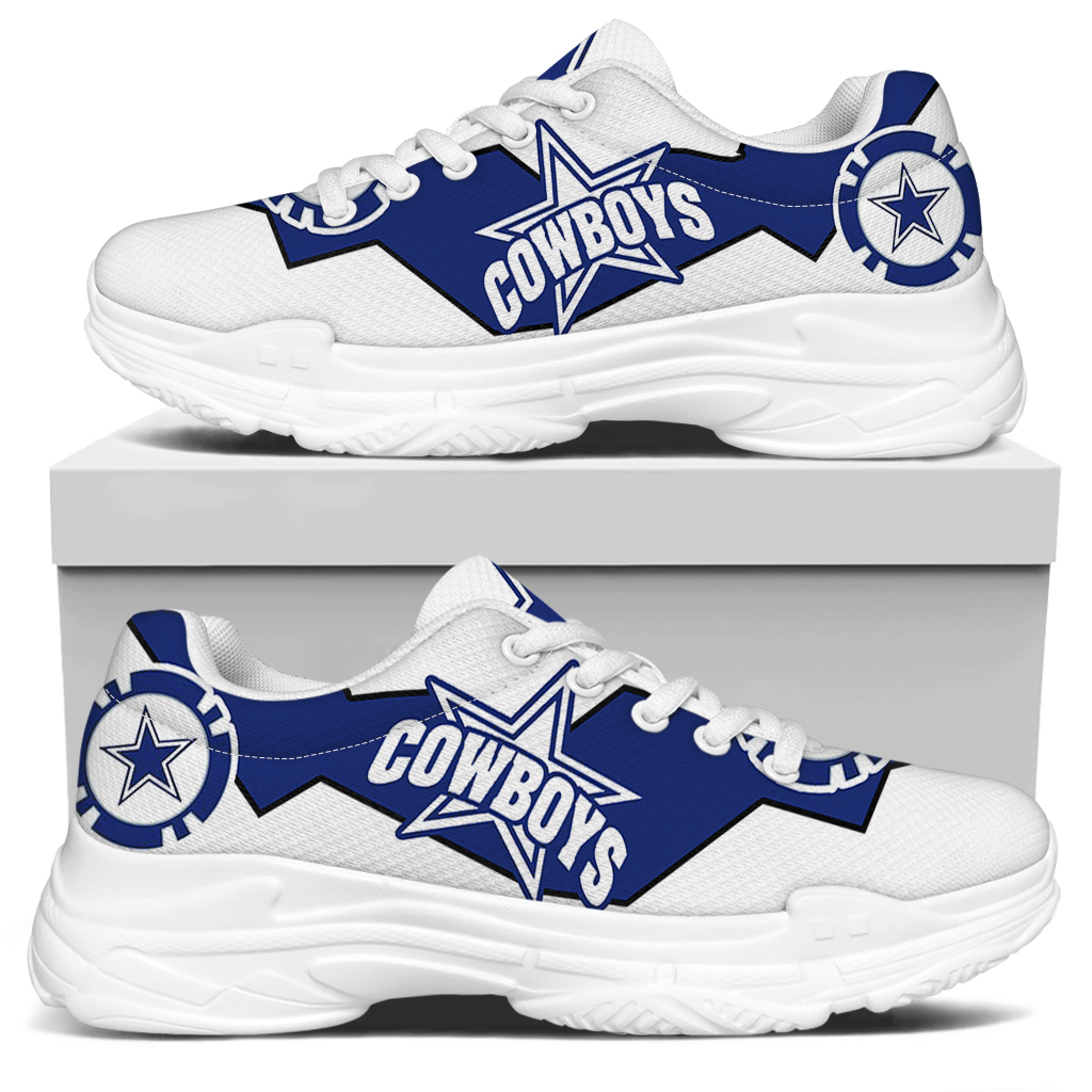 Women's Dallas Cowboys Edition Chunky Sneakers With Line 005